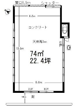 下丸子4-7倉庫・事務所ビル1F 間取り図