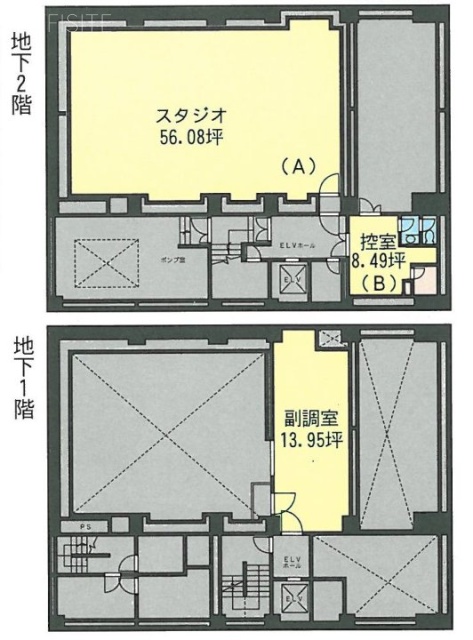 新橋六丁目(フロンテック新橋スタジオ)ビルB2F 間取り図