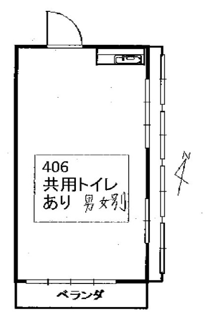 目黒第1花谷ビル406 間取り図