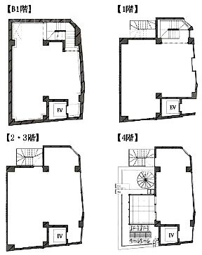 HIBICA神宮前B1F〜4F 間取り図