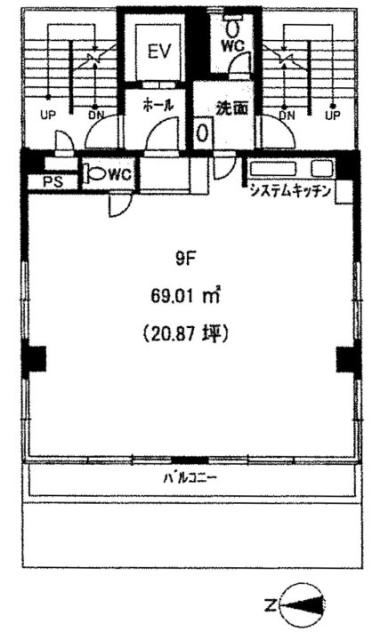 隼町MTビル9F 間取り図