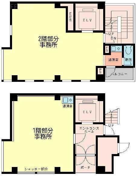 高輪OSビル1F～2F 間取り図