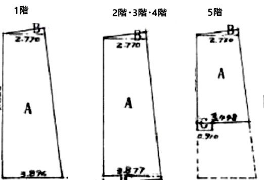 池袋2丁目ビル1F~5F 間取り図