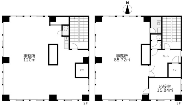 第2ふそうビル2F～3F 間取り図