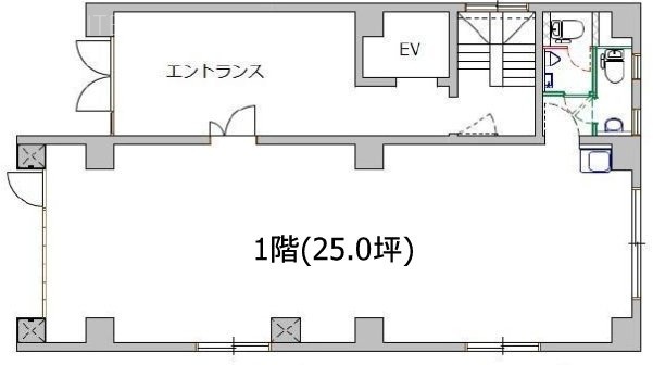 LC Iwamotochoビル1F 間取り図