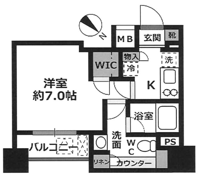 パークリュクス銀座mono705 間取り図