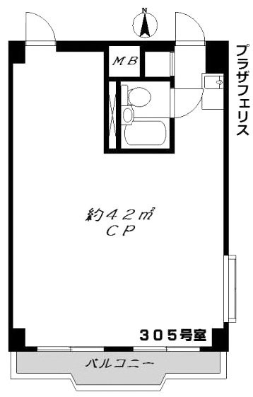 プラザフェリスオンダ305 間取り図