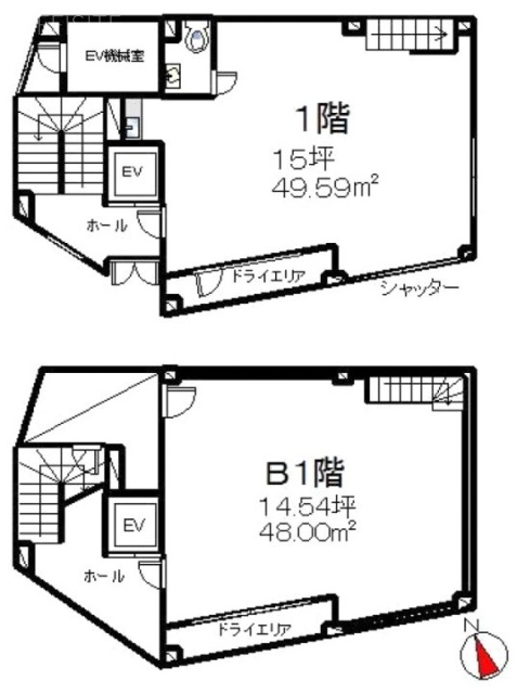 テイアイビルB1F~1F 間取り図