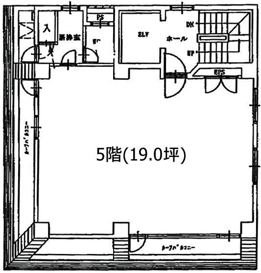 第6矢木ビル5F 間取り図
