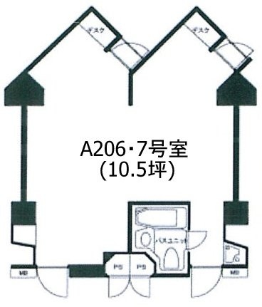 VILLA MODERNA(ビラ・モデルナ)A206・207 間取り図