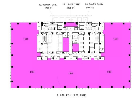 グラントウキョウサウスタワー14F 間取り図