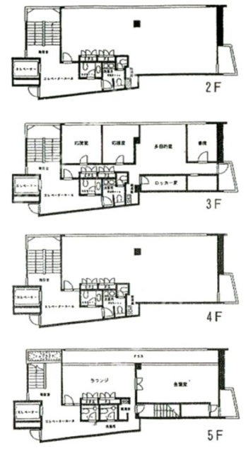 丸玉ビル1F～5F 間取り図
