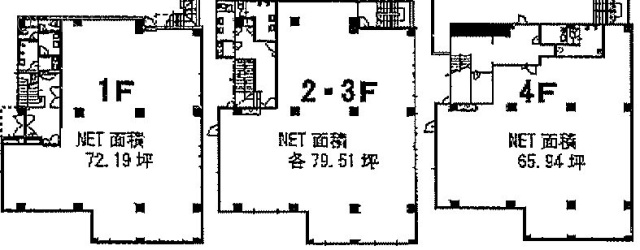 三田NKビル1F~4F 間取り図