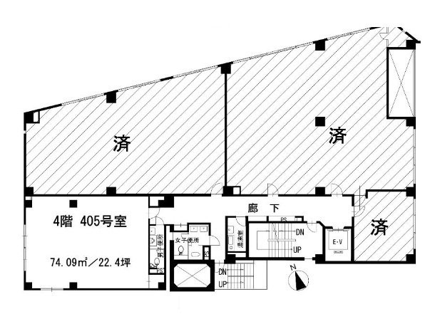 新富ミハマビル405 間取り図