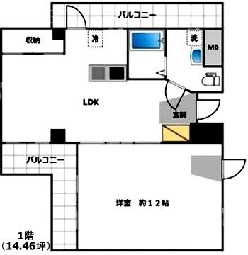 カーサ宇田川ビル101 間取り図