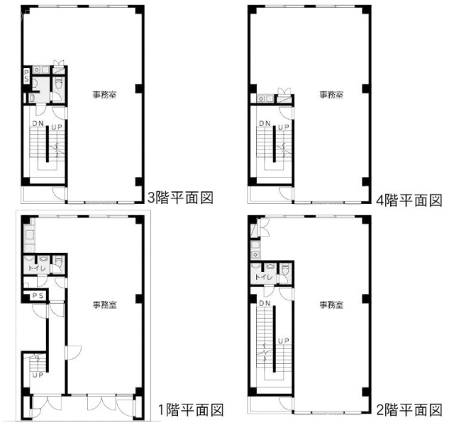 松浦ビル1F～4F 間取り図