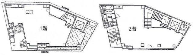 AS ONE 東池袋ビル1F～2F 間取り図