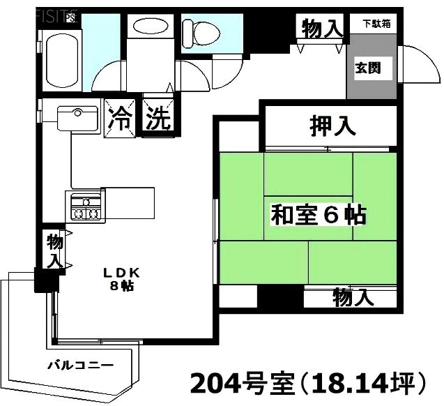 中目黒アークⅡ204 間取り図