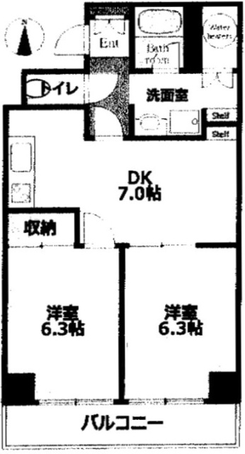 ドルミ御苑404 間取り図