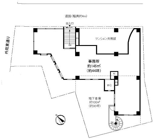 タウンヴィラ摂津ビル1F 間取り図