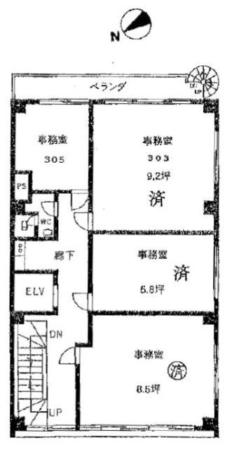 影山ビル305 間取り図