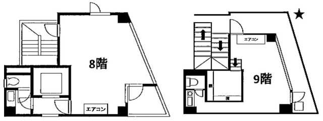 銀座ユリカビル8F～9F 間取り図