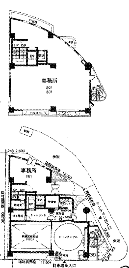 リバーサイドタワー蔵前ビル1-3F 間取り図