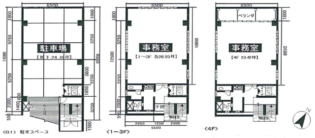 山陽ビルB1F～4F 間取り図