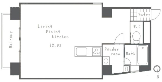 TENJIN APARTMENTビル6F 間取り図