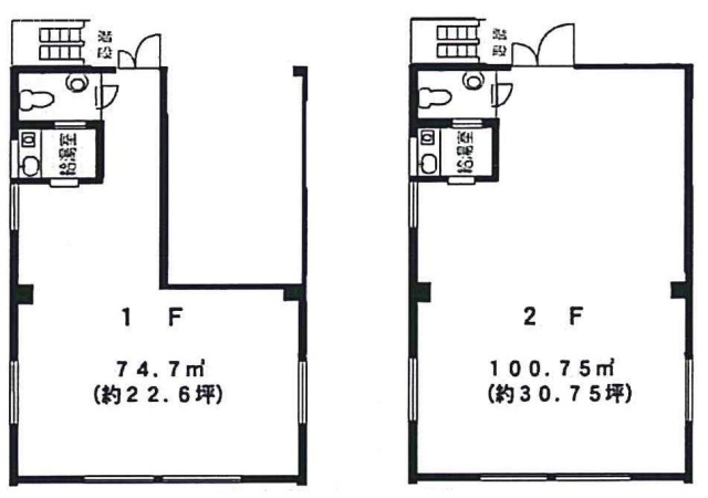 スクエアビル1F～2F 間取り図