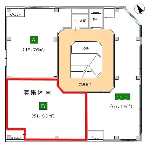 ポップスクエア西千葉ビルB 間取り図