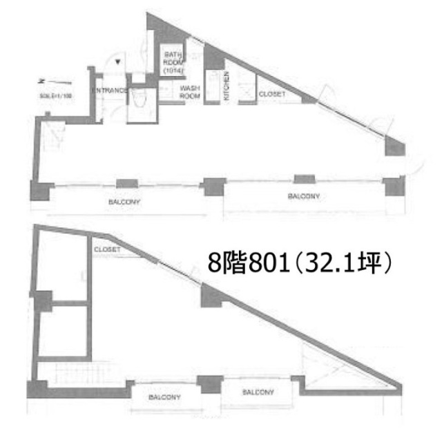 六本木イグノポール801 間取り図