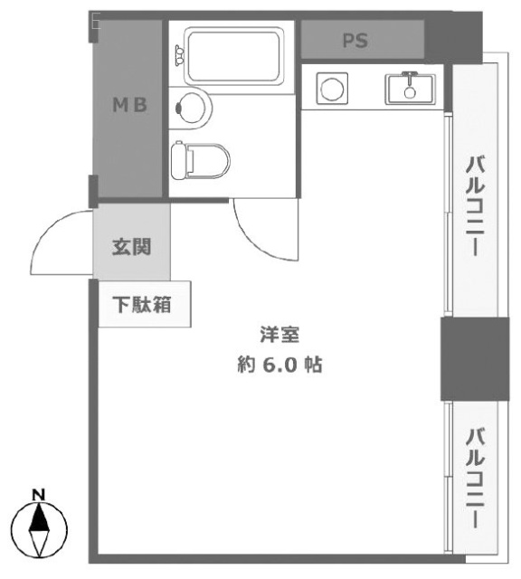 マノア玉川第二ビル4F 間取り図