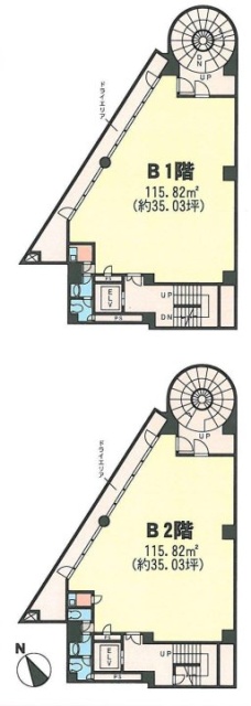四谷4丁目32番4号ビルB1F~B2F 間取り図