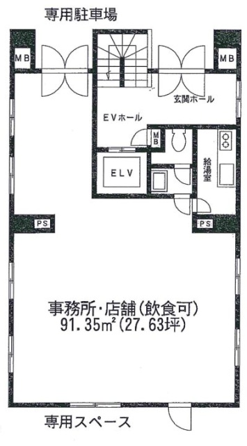 高田馬場(ローベンハイツ下落合)ビル1F 間取り図
