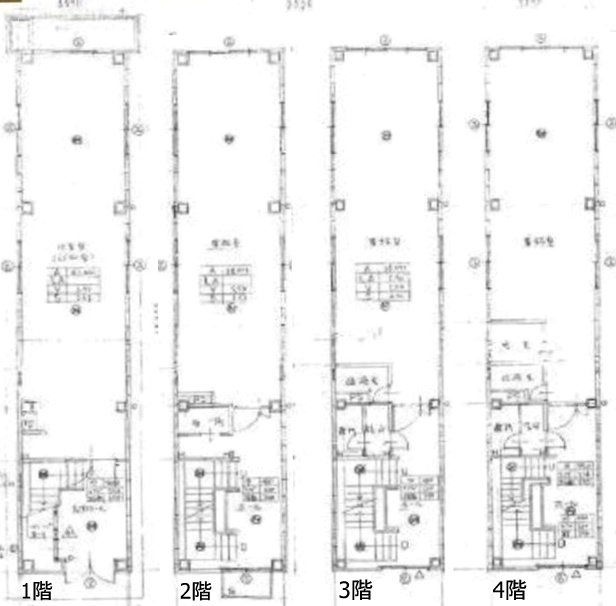 新川1丁目一棟貸しB1F～4F 間取り図