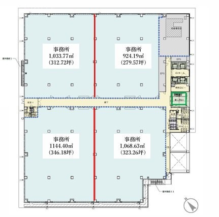 (仮)YBP新棟ラボ4 間取り図