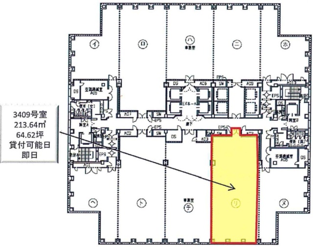 聖路加タワー3409 間取り図