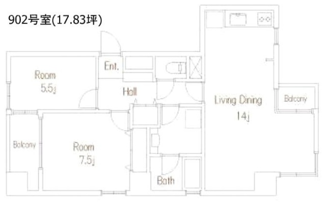 南青山セピアコートビル902 間取り図