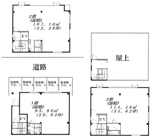 神宮前ローカスビル1F~3F 間取り図