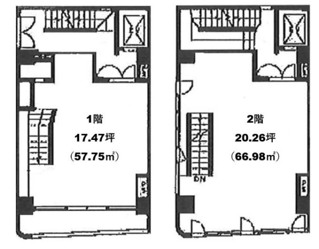 倉内ビル1F～2F 間取り図