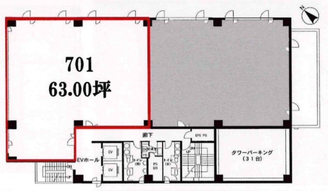 本厚木トーセイビルⅡビル701 間取り図