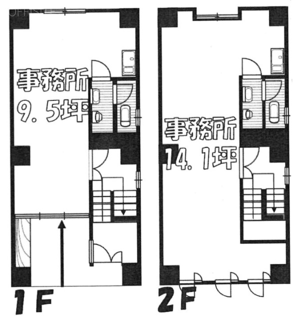 アリスビル1F～2F 間取り図