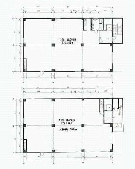 文星閣ビル1F～2F 間取り図