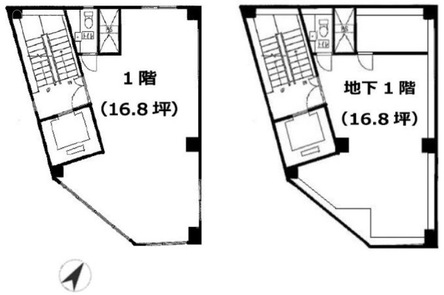 永源ビルB1F~1F 間取り図