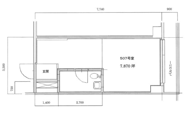 六本木三丁目ビル507 間取り図
