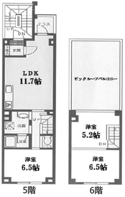 森下4丁目ビル5F～6F 間取り図