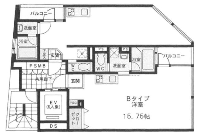 スカイビル602 間取り図