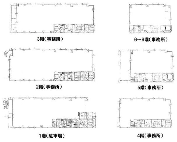 第5サカエビル1F～9F 間取り図