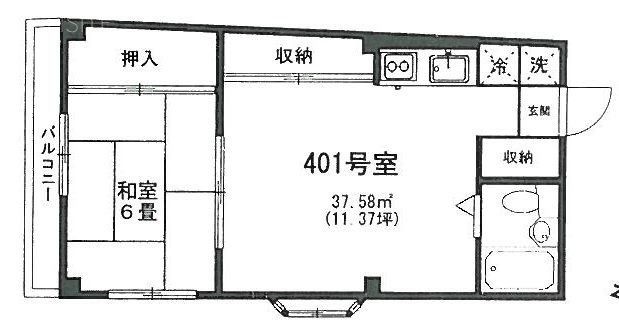 藤ハイムⅠビル401 間取り図